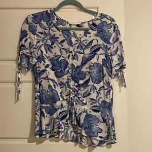 H&M Blue floral blouse